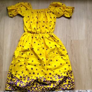 African print dress- knee length